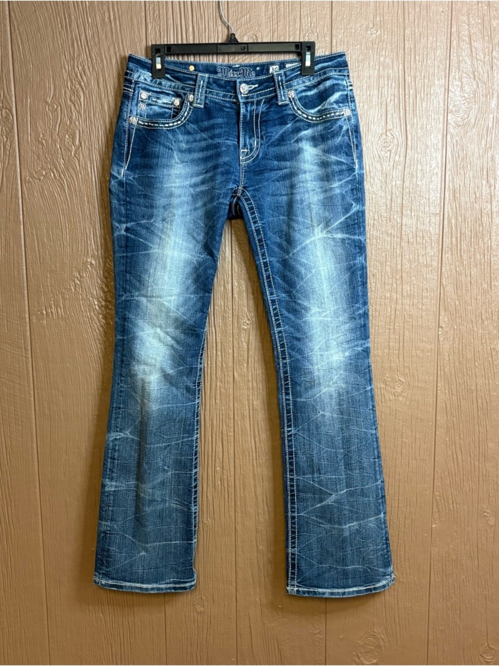 Miss Me Women's Medium Blue Faded Flare Jeans